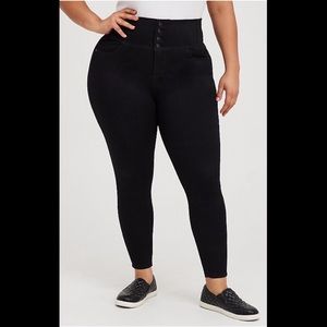 NWT Torrid Corset Skinny Jeans Eco Black